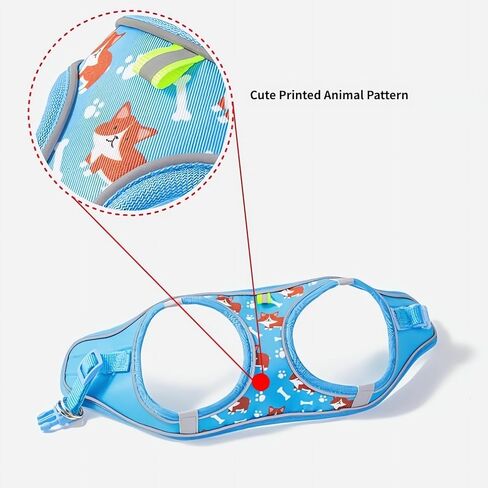 Dog Harness Small Sized Dog, No Pull Adjustable Reflective Step-in Puppy Harness with Leash Set for Extra-Small/Small Medium Large Dogs and Cats(Blue, Small) in Kuwait