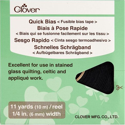 Clover 0334098 Quick Fusible Bias Tape 1/4in Black in Saudi Arabia