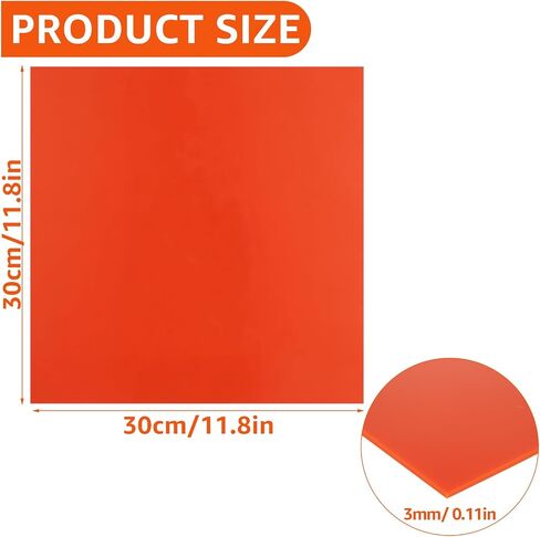 5 Pack Orange Opaque Glossy Acrylic Sheets, 12" x 12" Plexiglass Sheets 1/8 inch Thick, Plastic Sheets Acrylic Blank Boards Panel for Laser Cutting & Engraving Decor, Crafts, Signs in Saudi Arabia