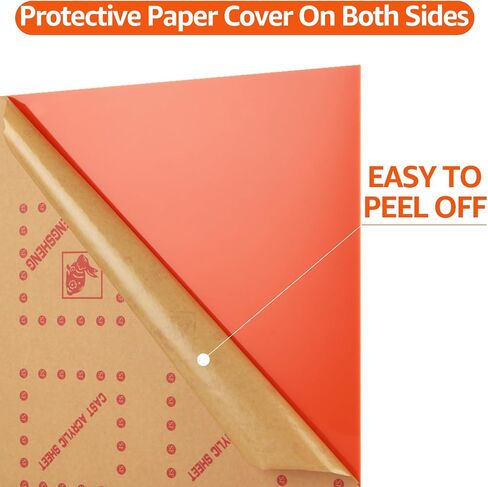 5 Pack Orange Opaque Glossy Acrylic Sheets, 12" x 12" Plexiglass Sheets 1/8 inch Thick, Plastic Sheets Acrylic Blank Boards Panel for Laser Cutting & Engraving Decor, Crafts, Signs in Saudi Arabia