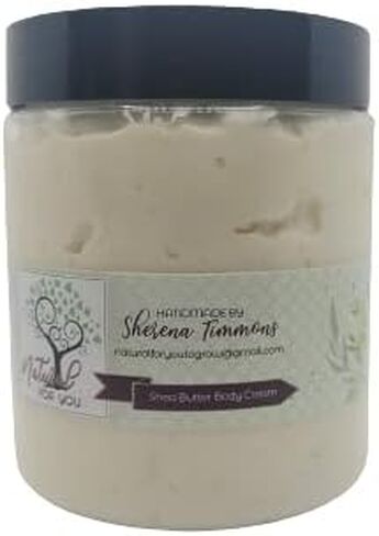 Natural for You by Sherena Shea Butter Body Cream 8 oz Handmade Shea Butter Coconut Oil Cocoa Butter Sweet Almond Oil Moisturizer Eczema Psoriasis in Saudi Arabia