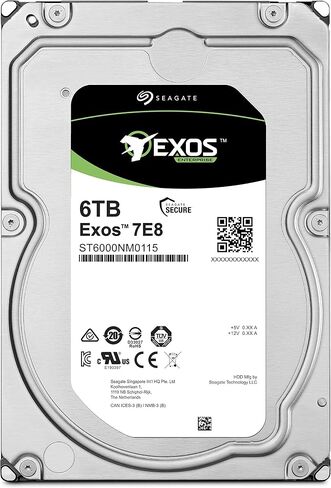 Seagate Exos 7E8 6 تيرابايت 512e SATA 256 ميجابايت كاش 3.5 بوصة محرك الأقراص الصلبة للمؤسسات (ST6000NM0115) (متجدد) in Saudi Arabia