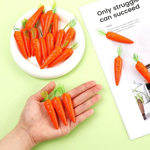 Prasacco 20 Pieces Artificial Mini Carrots, Simulation Carrots Fake Carrot Artificial Vegetables Realistic Mini Carrots for Crafts DIY Home&Kitchen Party Tabletop Decorations in Saudi Arabia