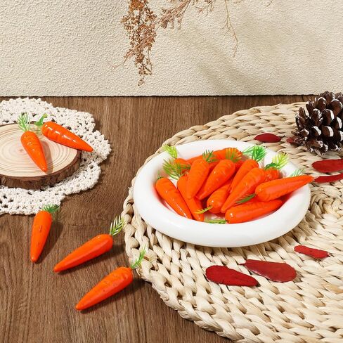 Prasacco 20 Pieces Artificial Mini Carrots, Simulation Carrots Fake Carrot Artificial Vegetables Realistic Mini Carrots for Crafts DIY Home&Kitchen Party Tabletop Decorations in Saudi Arabia