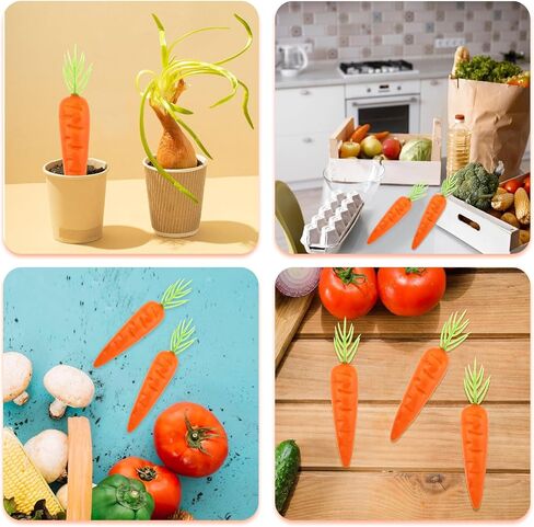 Prasacco 20 Pieces Artificial Mini Carrots, Simulation Carrots Fake Carrot Artificial Vegetables Realistic Mini Carrots for Crafts DIY Home&Kitchen Party Tabletop Decorations in Saudi Arabia