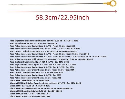Opuiue عصا قياس زيت المحرك، عصا غمس الزيت، مؤشر مستوى الزيت أداة إصلاح مقياس مستوى الزيت السائل متوافقة مع Ford Flex Limited SE SEL 3.5L V6 Lincoln MKZ Base 3.7L V6-Gas 2013 2014 DG1Z-6750-AB in Kuwait