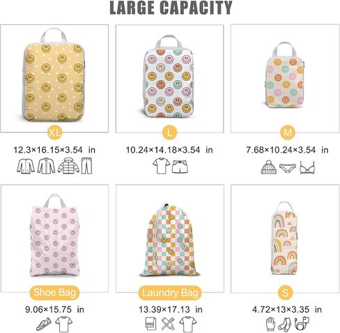 6 Set Compression Packing Cubes Compressed Storage Bags for Carry on Suitcases Packaging Luggage Bags Organizers for Travel in Saudi Arabia