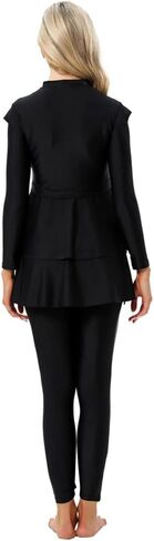 ODASDO Women’s Modest Muslim Swimsuits Outfit Swim Tops Pants and Hijab 3Pcs Plus Size Long Sleeve Rash Guard Swimwear in Saudi Arabia