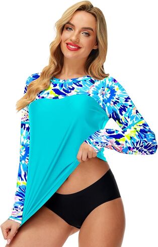 Deerose Womens Rash Guard Long Sleeve Sun Protection Shirts for Swimming in Saudi Arabia