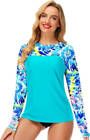 Deerose Womens Rash Guard Long Sleeve Sun Protection Shirts for Swimming in Saudi Arabia