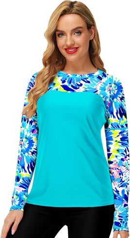 Deerose Womens Rash Guard Long Sleeve Sun Protection Shirts for Swimming in Saudi Arabia