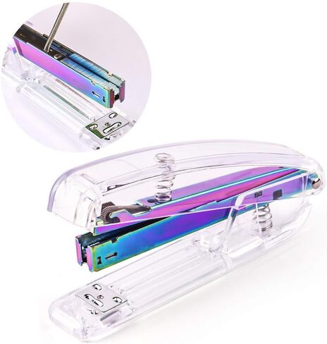 Coopay Clear Acrylic Stapler Purple Desktop Stapler with 2000 Pieces Silvery Staples for Office Desk Accessory(Purple) in Saudi Arabia