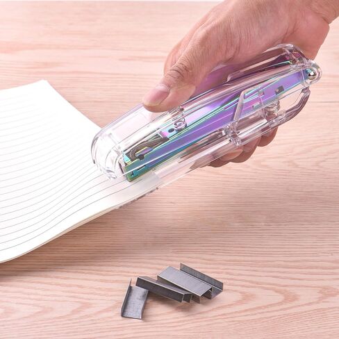 Coopay Clear Acrylic Stapler Purple Desktop Stapler with 2000 Pieces Silvery Staples for Office Desk Accessory(Purple) in Saudi Arabia