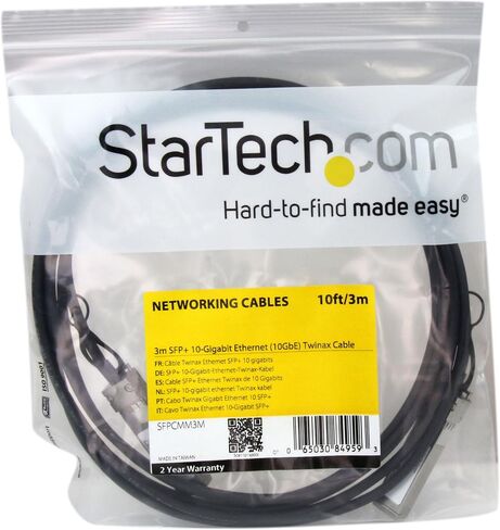 StarTech.com Cisco SFP-H10GB-CU1M Compatible 1m 10G SFP+ to SFP+ Direct Attach Cable Twinax - 10GbE SFP+ Copper DAC 10Gbps Low Power Passive Transceiver Module DAC Firepower ASR920 (SFPCMM1M) in Saudi Arabia