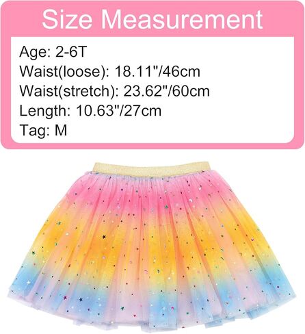 BBGifts Baby Girls Layered Tutu Skirt Pink Rainbow Sparkling Sequin Tulle Skirt for Little Girls Dress Up with Pink Unicorn Tutu Headband, for 2-6 Year in Saudi Arabia