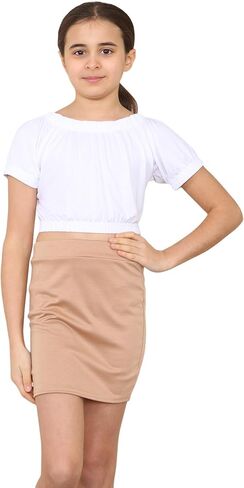 Loxdonz Girl's Basic Plaid Skirt Bodycon Pencil Mini Skirts | Short Skirts for Kids in Kuwait