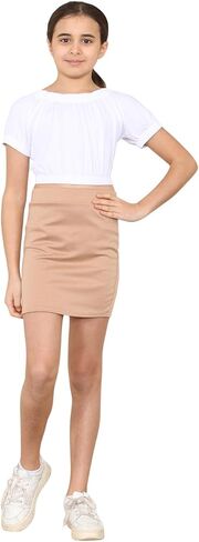 Loxdonz Girl's Basic Plaid Skirt Bodycon Pencil Mini Skirts | Short Skirts for Kids in Kuwait