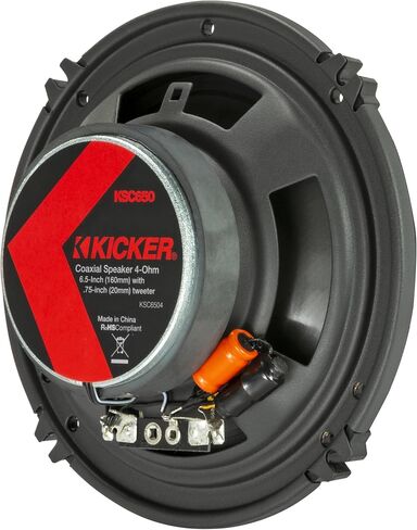 KICKER 51KSC6504 Coaxial Speaker System, 2-Way Design, One (1) Pair, 6.5" (160mm) Polypropylene Woofer/Midrange, 3/4" (20mm) Silk-Dome Tweeters, 100 Watts RMS, 200 Watts Peak in Saudi Arabia