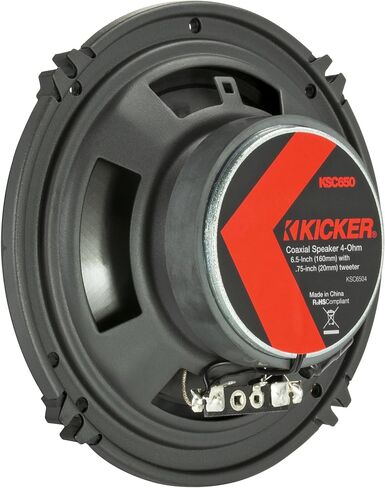 KICKER 51KSC6504 Coaxial Speaker System, 2-Way Design, One (1) Pair, 6.5" (160mm) Polypropylene Woofer/Midrange, 3/4" (20mm) Silk-Dome Tweeters, 100 Watts RMS, 200 Watts Peak in Saudi Arabia