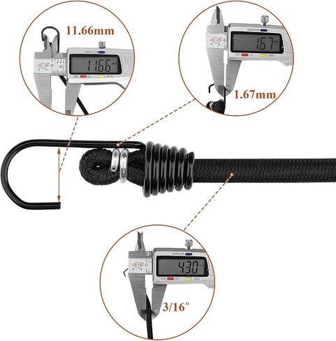 ZHOUBIN 9 inch Mini Short White Bungee Cords with Hooks, 12 Pcs in Saudi Arabia