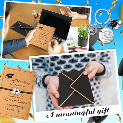 Remuuly 20 Sets 2024 Graduation Gifts Set Include Graduation Adjustable Compass Bracelet Keychain Envelopes with Inspirational Cards Graduation College High School Gifts for Classmates in Saudi Arabia