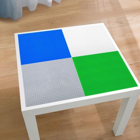 MANNIDOO Peel-and-Stick Baseplates, 10 Packs 10" x 10“ Classic Adhesive Building Base Plates for Activity Tables Tops and Walls - 100% Compatible with All Major Brands - Grey/Green/White/Black/Blue in Saudi Arabia