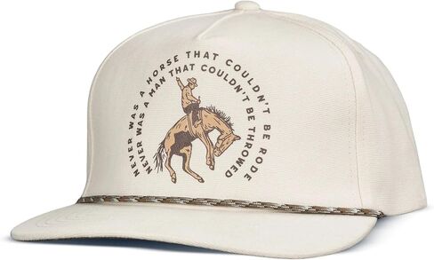 Sendero Provisions Co. Never was a Horse Hat Off White Unisex Structured 5-Panel Brushed Canvas Screen Printed Design Snapback Paracord Rope Hat in Kuwait