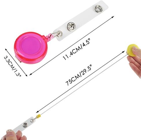 SHAN RUI 20pcs Retractable Badge Holder Reels with Clip for Name Card Key Card, 20 Colors in Kuwait