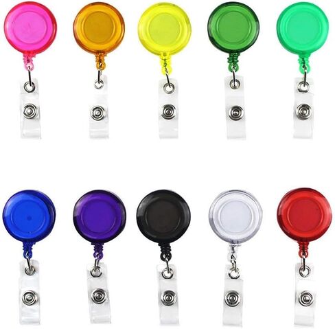 SHAN RUI 20pcs Retractable Badge Holder Reels with Clip for Name Card Key Card, 20 Colors in Kuwait