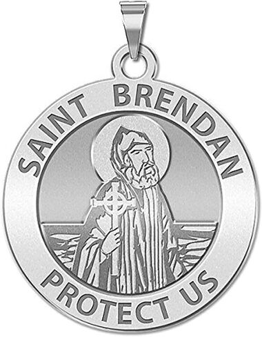 PicturesOnGold.com Saint Brendan Religious Medal in Sterling Silver and 10K or 14K Gold in Saudi Arabia
