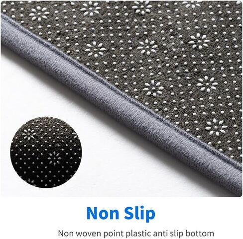 Kitchen Rugs Set Jacquard Kitchen Anti-slip Mats and Antifatigue Easy to Clean and Absorb Water Non-dirty for Kitchen Floor, Office, Laundry 2Pcs, 19.7"X 31.5"+19.7"X 47.3"（Coffee） in Saudi Arabia