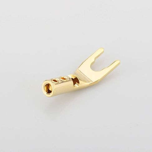 HiFi Speaker Y Spade Connectors, Dual Screw Locking Speaker Cable Plug, Fork Spade Connectors with Allen Wrench for Speaker Wire DIY 4PCS (Gold Plated with Heat Shrink Tube) in Saudi Arabia