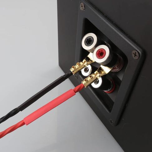 HiFi Speaker Y Spade Connectors, Dual Screw Locking Speaker Cable Plug, Fork Spade Connectors with Allen Wrench for Speaker Wire DIY 4PCS (Gold Plated with Heat Shrink Tube) in Saudi Arabia