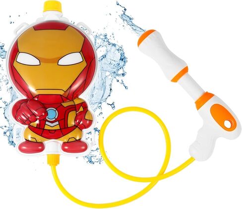 Red Backpack Water Gun: 1.3L Water Squirt for Kids' Outdoor Fun - Perfect for Backyard & Beach Water Fights!(Yellow) in Saudi Arabia