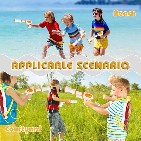 Red Backpack Water Gun: 1.3L Water Squirt for Kids' Outdoor Fun - Perfect for Backyard & Beach Water Fights!(Yellow) in Saudi Arabia