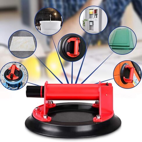 Vacuum Glass Suction Cup Heavy Duty Glass Lifting Tool, Multifunctional handling Artifact for Glass (Plastic8' RED) in Kuwait