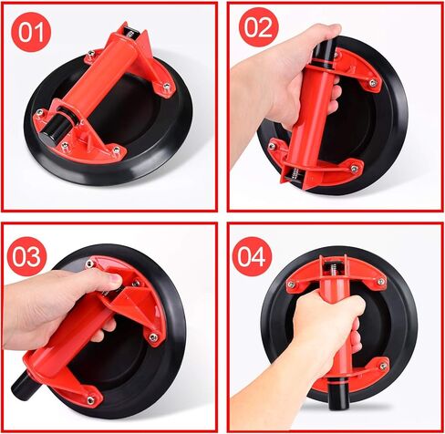 Vacuum Glass Suction Cup Heavy Duty Glass Lifting Tool, Multifunctional handling Artifact for Glass (Plastic8' RED) in Kuwait