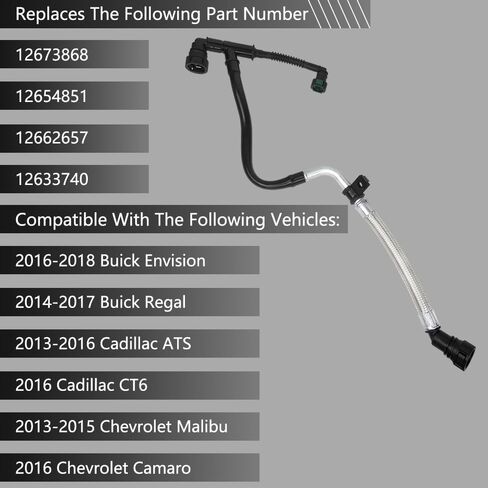 PCV Positive Crankcase Ventilation Tube Repalce 12673868 12654851 12662657 12633740 Compatible with Cadillac ATS CT6 Malibu Camaro Buick Envision Regal in Kuwait