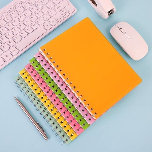 EOOUT 6 Pack Spiral Notebooks 8.5 x 11 Inches, 80 Sheets A4 College Ruled Notebook with Plastic Waterproof Cover, Bright Colors for School Office Business and Professional Use in Saudi Arabia