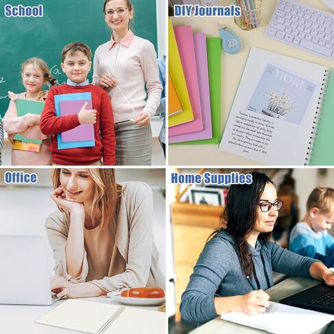 EOOUT 6 Pack Spiral Notebooks 8.5 x 11 Inches, 80 Sheets A4 College Ruled Notebook with Plastic Waterproof Cover, Bright Colors for School Office Business and Professional Use in Saudi Arabia