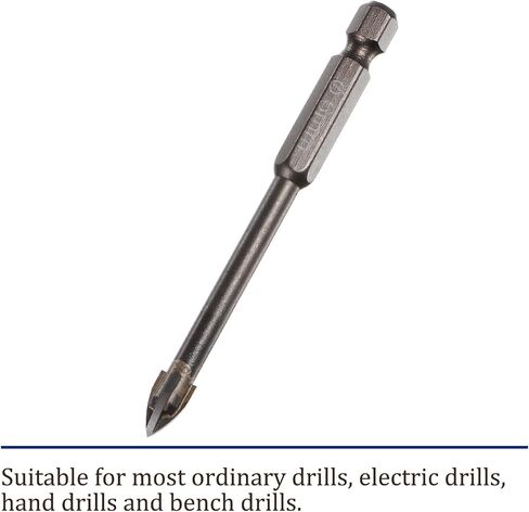 Kozelo 10pcs Titanium Masonry Drill Bit - [6mm x 78mm] Triangle Drill Bit with Hex Shank for Mirror and Ceramic Tile Use, Cross Arrow Design in Saudi Arabia