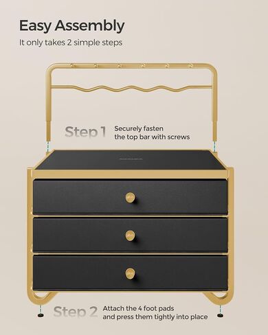 SONGMICS 3-Tier Jewelry Box, Drawer Jewelry Organizer, with Open Storage, Hanging Rack, for Vanity Table, Metal Frame, 8.1 x 8.9 x 9.3 Inches, Gift Idea, Cloud White UJBC168W01 in Saudi Arabia