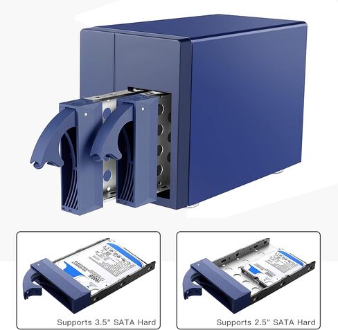 حاوية NKZKN U-NAS 2-Bay NAS مع SODIMM DDR4 (2 جيجابايت) وسرعة تخزين عالية 2.5 جيجا بايت ESXI - معالج J4125 رباعي النواة رباعي الخيوط in Kuwait