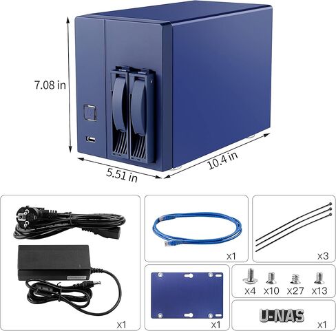 حاوية NKZKN U-NAS 2-Bay NAS مع SODIMM DDR4 (2 جيجابايت) وسرعة تخزين عالية 2.5 جيجا بايت ESXI - معالج J4125 رباعي النواة رباعي الخيوط in Kuwait
