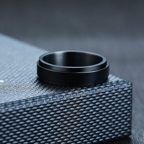 HIJONES Men Women's Stainless Steel Anxiety Rotatable Ring Polished Statement Wedding Band in Saudi Arabia