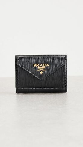 Prada Women's Pre-Loved Prada Black Vitello Move Compact Wallet, Black, One Size in Saudi Arabia