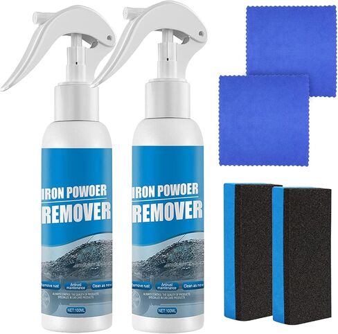 قطعتان من مزيل مسحوق الحديد من Ouhoe، بخاخ مزيل حديد السيارة، بخاخ مزيل الصدأ للسيارة، تنظيف طلاء الكروم لسطح المعدن، لإزالة الصدأ من المعادن المختلفة in Kuwait