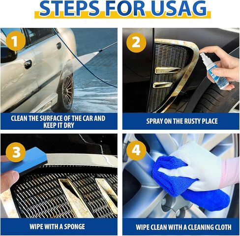 قطعتان من مزيل مسحوق الحديد من Ouhoe، بخاخ مزيل حديد السيارة، بخاخ مزيل الصدأ للسيارة، تنظيف طلاء الكروم لسطح المعدن، لإزالة الصدأ من المعادن المختلفة in Kuwait