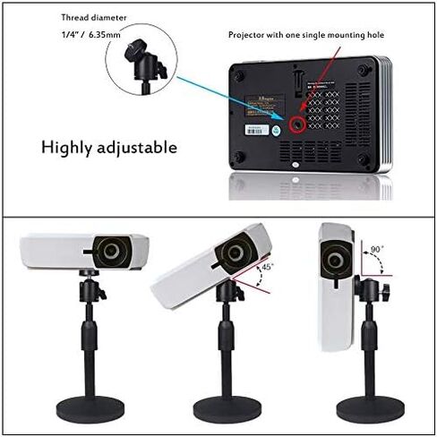 Desktop Mini Projector Stand,Mini Projector Mount,Angle Adjustable Projectors Stand with 1/4in Mounting Screw, Length 7.87-11.02in/20-28cm, Load 11.02lbs in Kuwait