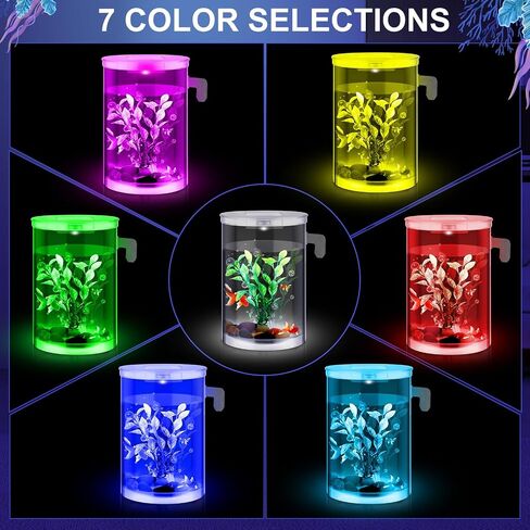 Nuogo 2 Pack Betta Fish Tank 360 Aquarium with LED Light 1 Gallon Self Cleaning Fish Bowl Small Fish Tank Starter Kit Desktop Decoration for Office Home Room Decor Turtle Reptile Shrimp Accessories in Saudi Arabia
